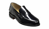 Caruso - Black Hi-Shine - Penny Loafer Shoe | Barker Shoes