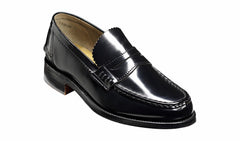 Caruso - Black Hi-Shine - Penny Loafer Shoe | Barker Shoes