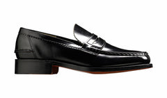 Caruso - Black Hi-Shine - Penny Loafer Shoe | Barker Shoes