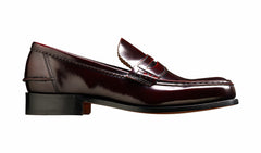 Caruso - Burgundy Hi-Shine - Penny Loafer Shoe | Barker Shoes