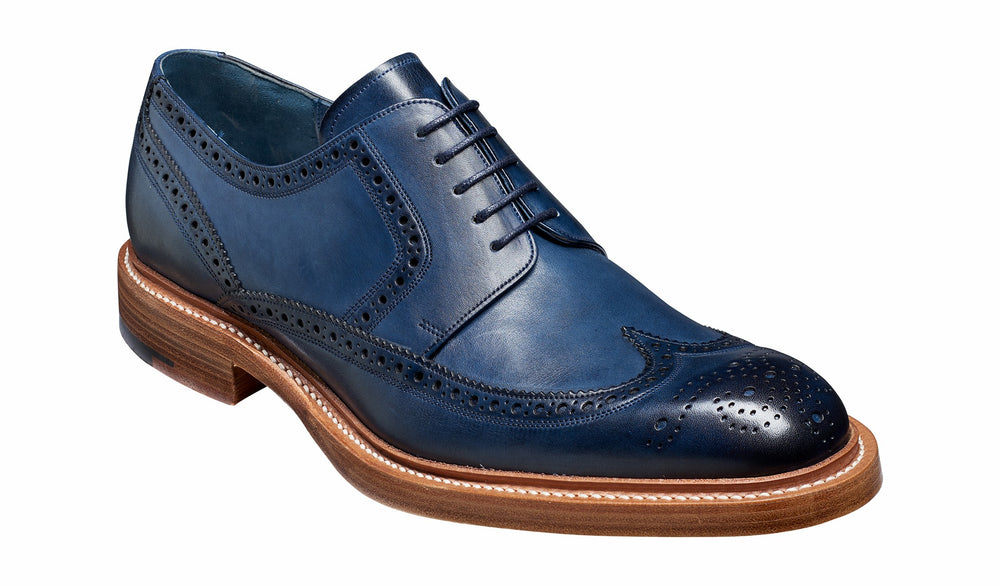 Bailey - Navy Hand Painted - Wingtip Derby Shoe | Barker Shoes