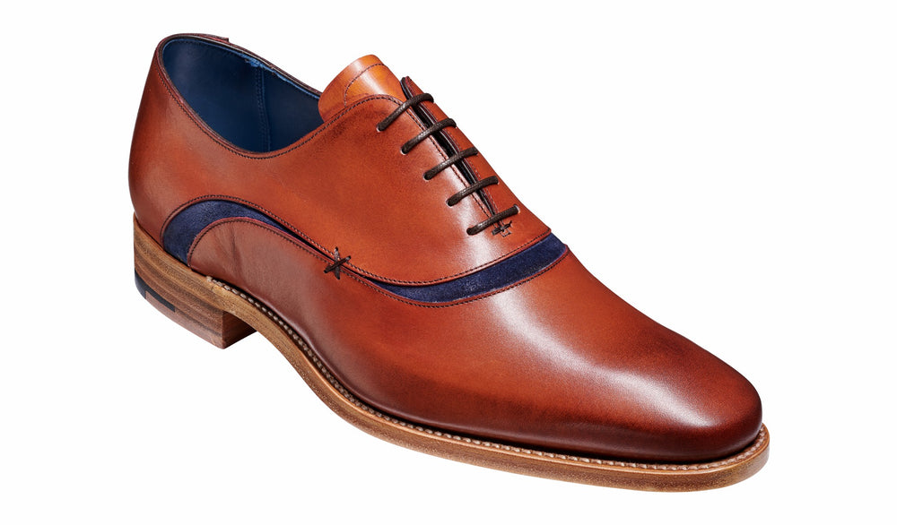 Emerson - Antique Rosewood Navy Suede Oxford | Barker Shoes