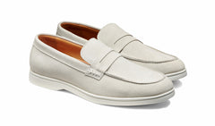 Santiago - White Suede White Sole | Barker Shoes