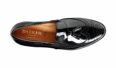 Clive - Black Hi-Shine Wingtip Loafer | Barker Shoes