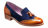 Amber - Cedar Calf / Blue Suede | Barker Shoes