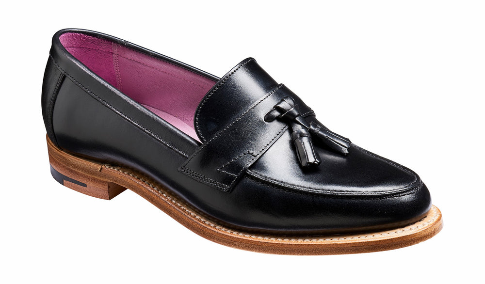 Imogen - Black Calf - Tassel Loafer Shoe | Barker Shoes