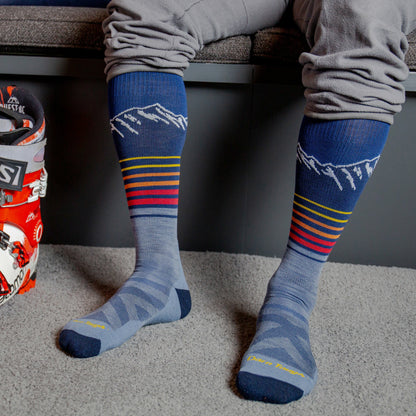 Men's Steep Lines Over-the-Calf Lightweight Ski & Snowboard Socks | Darn Tough