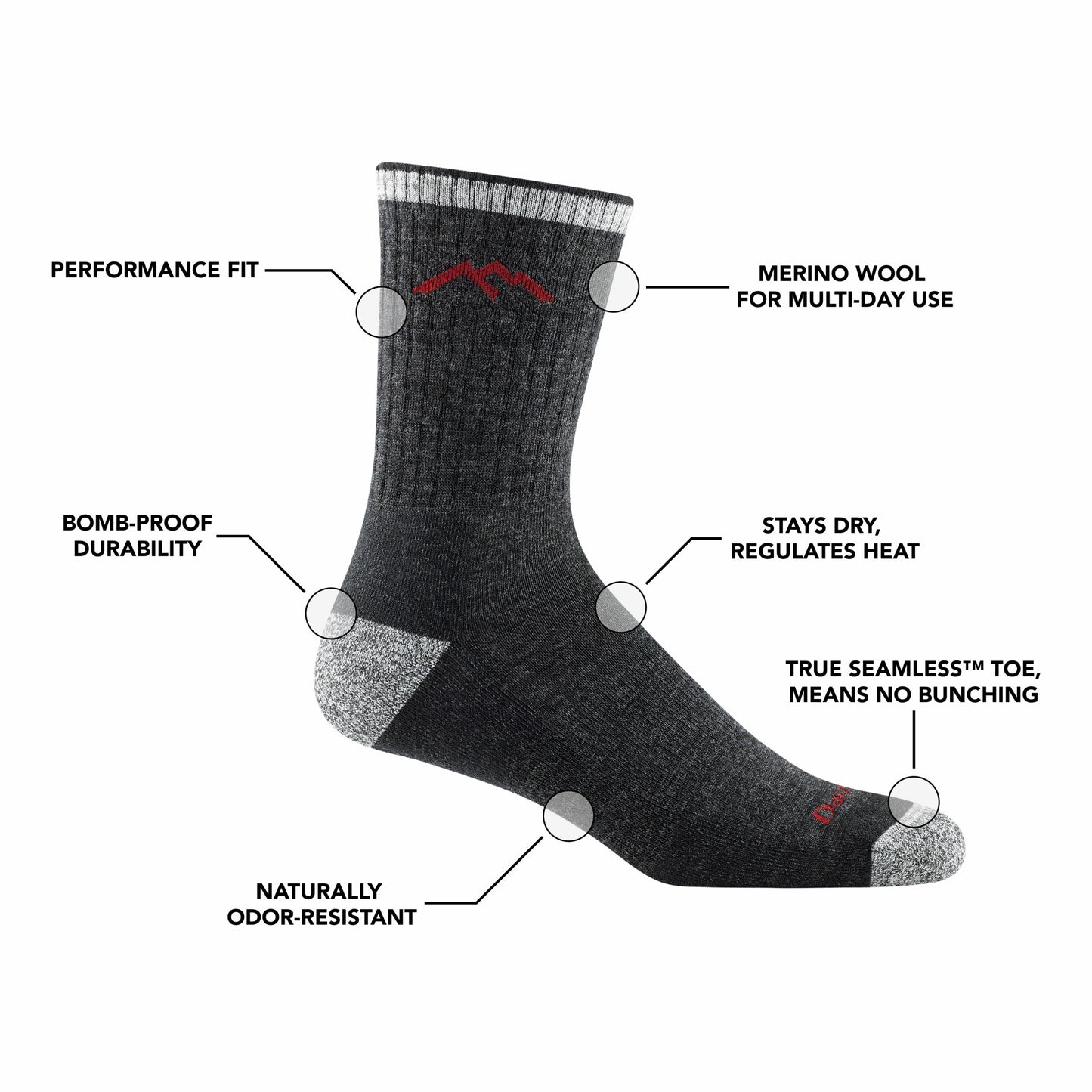 Men's Hiker Micro Crew Midweight Hiking Socks | Darn Tough