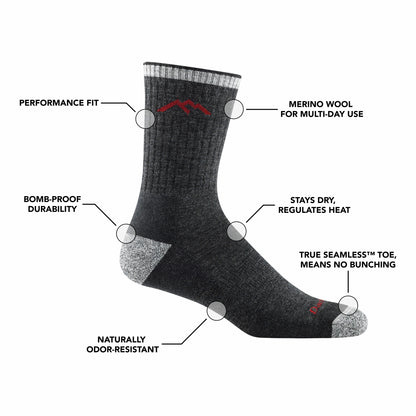 Men's Hiker Midweight Micro Crew 5-Pack | Darn Tough