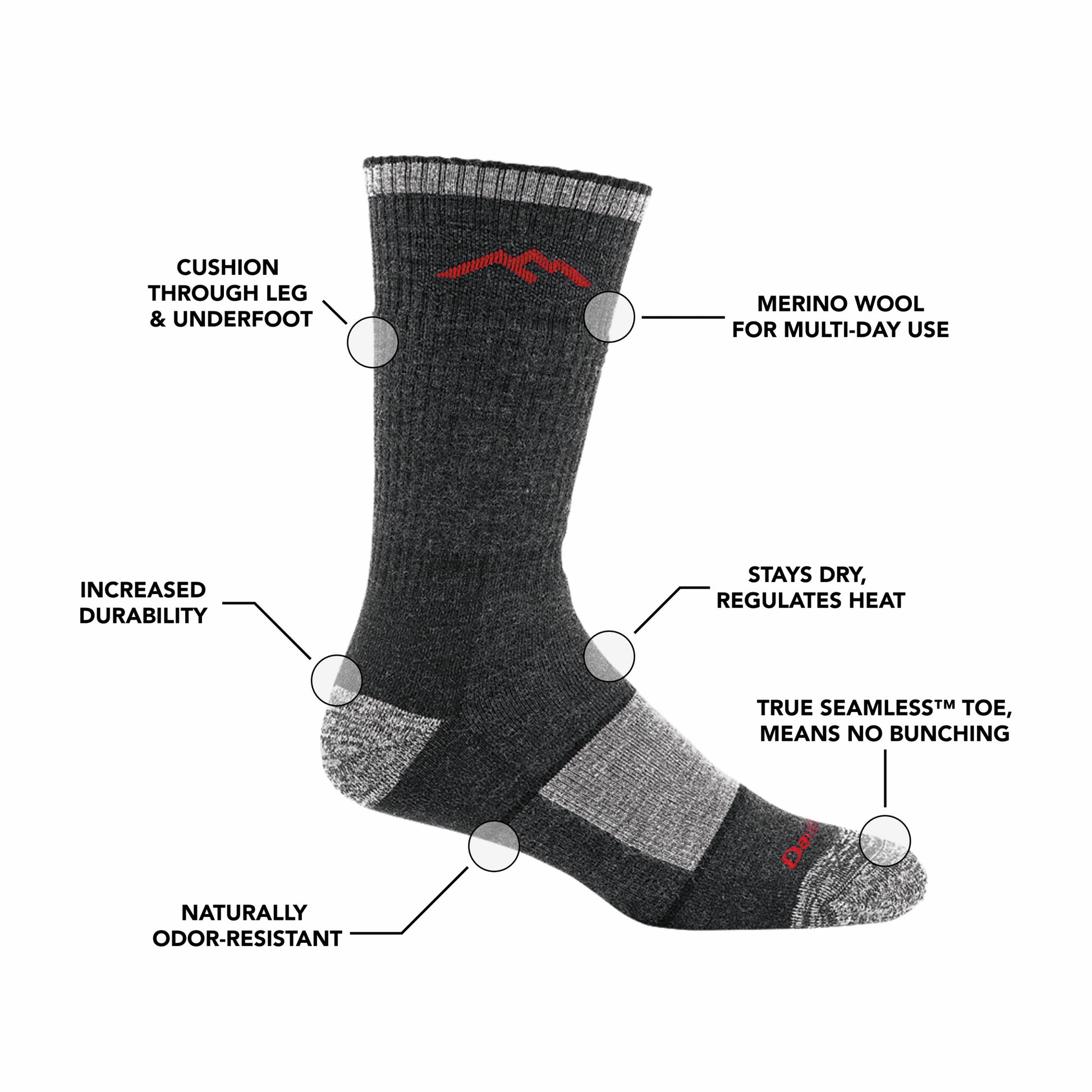 Men's Hiker Boot Full Cushion Midweight Hiking Socks | Darn Tough
