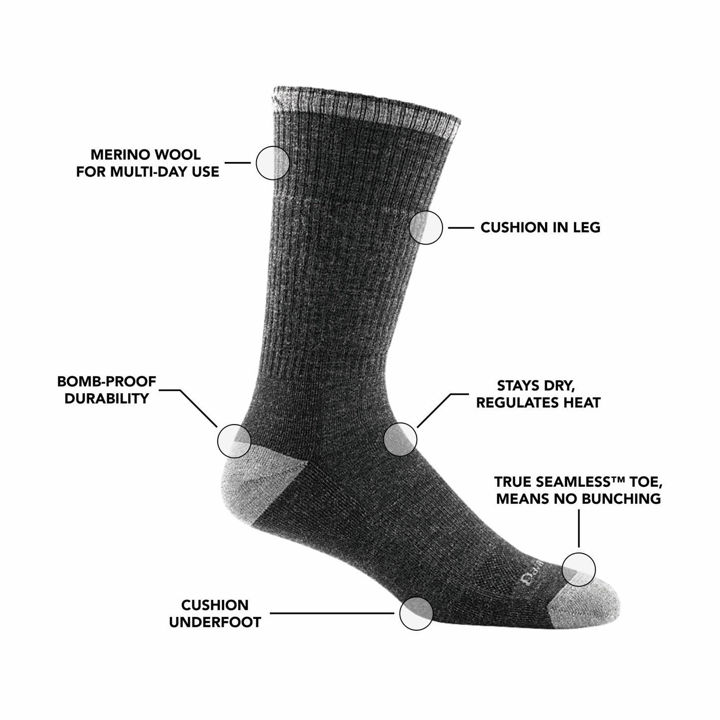 Men's John Henry Boot Midweight Work Socks | Darn Tough