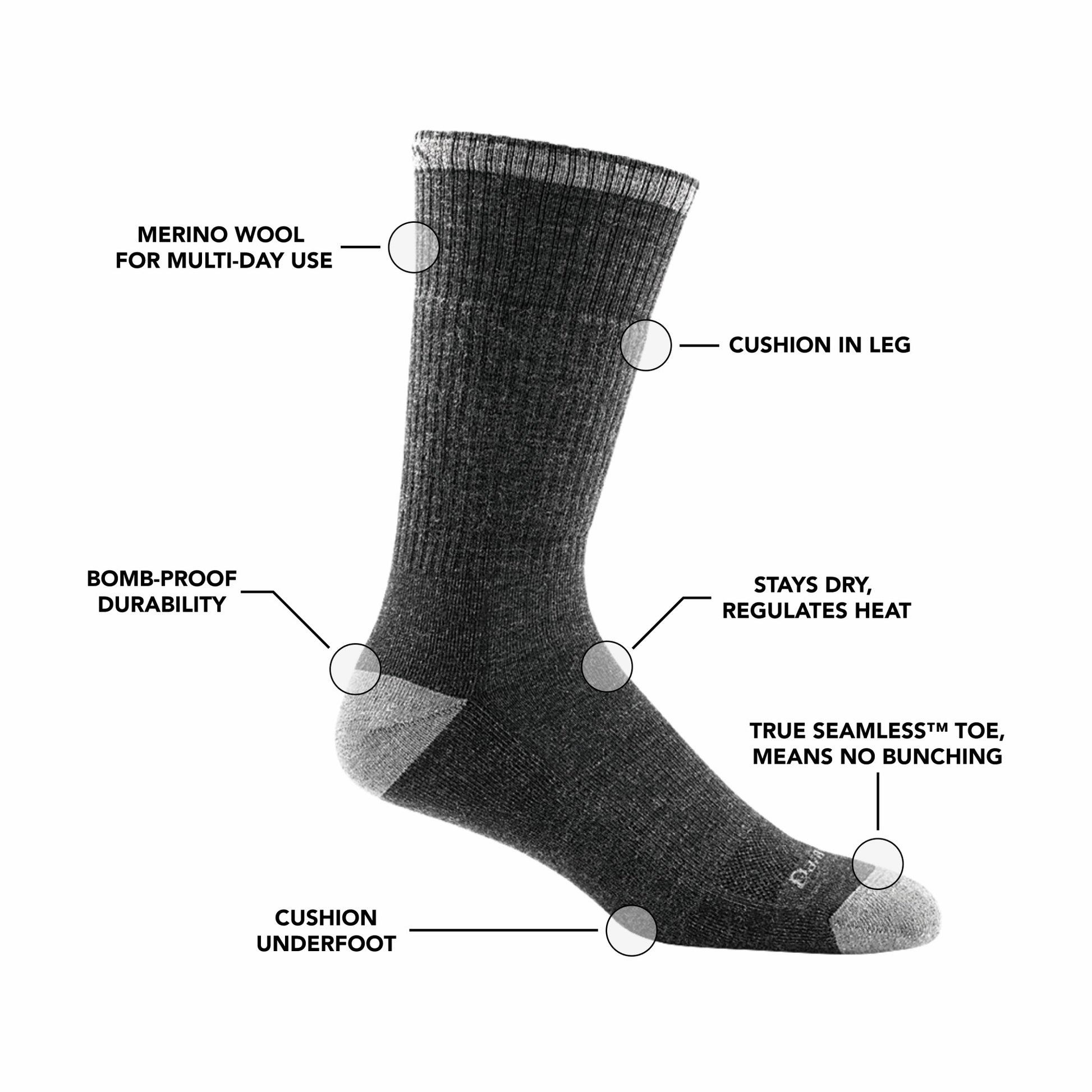 Men's John Henry Boot Midweight Work Socks | Darn Tough