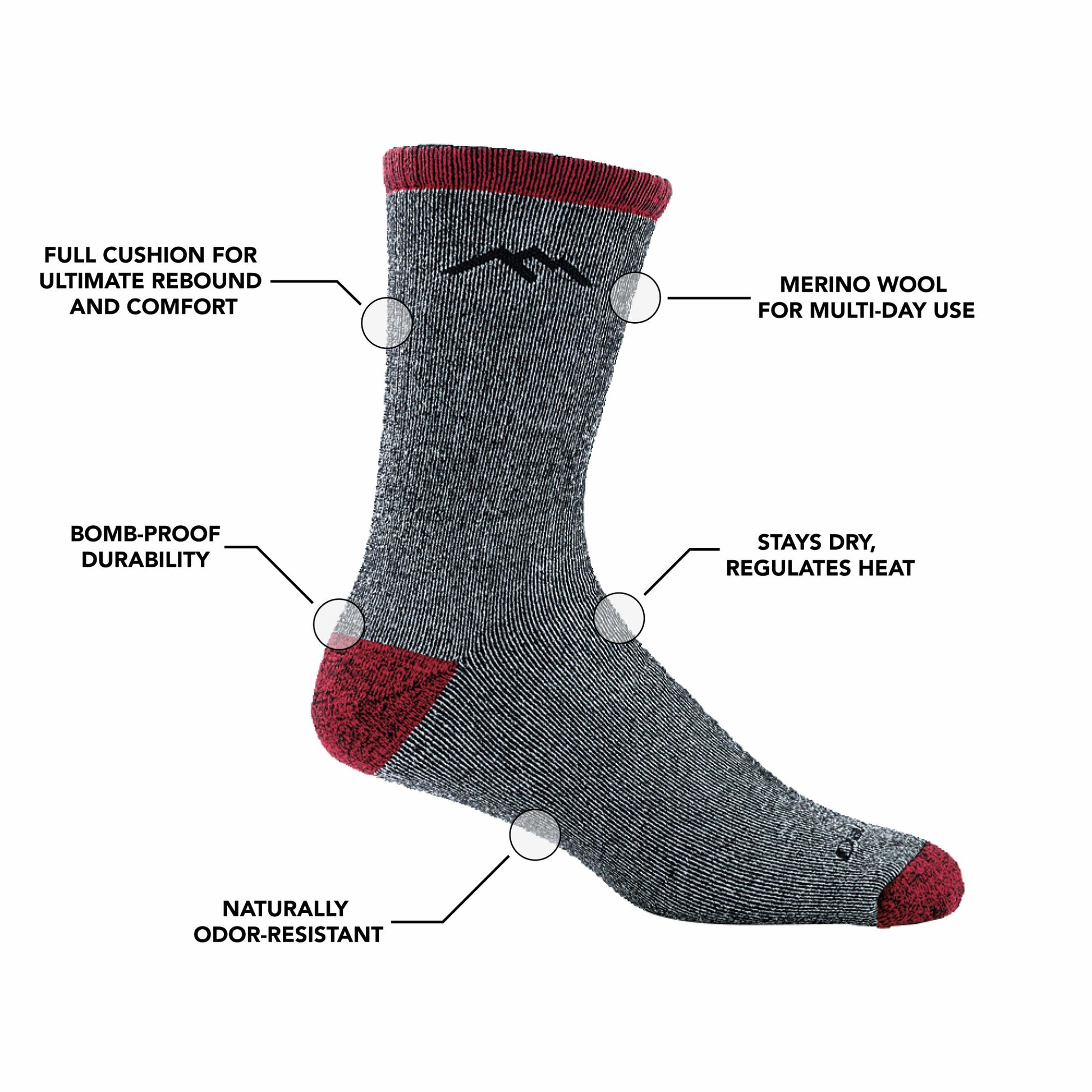 Men's Mountaineering Micro Crew Heavyweight Hiking Socks | Darn Tough