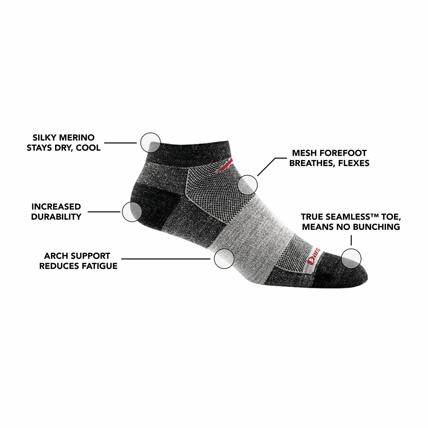 Men's 1437 No Show Lightweight Running Socks | Darn Tough