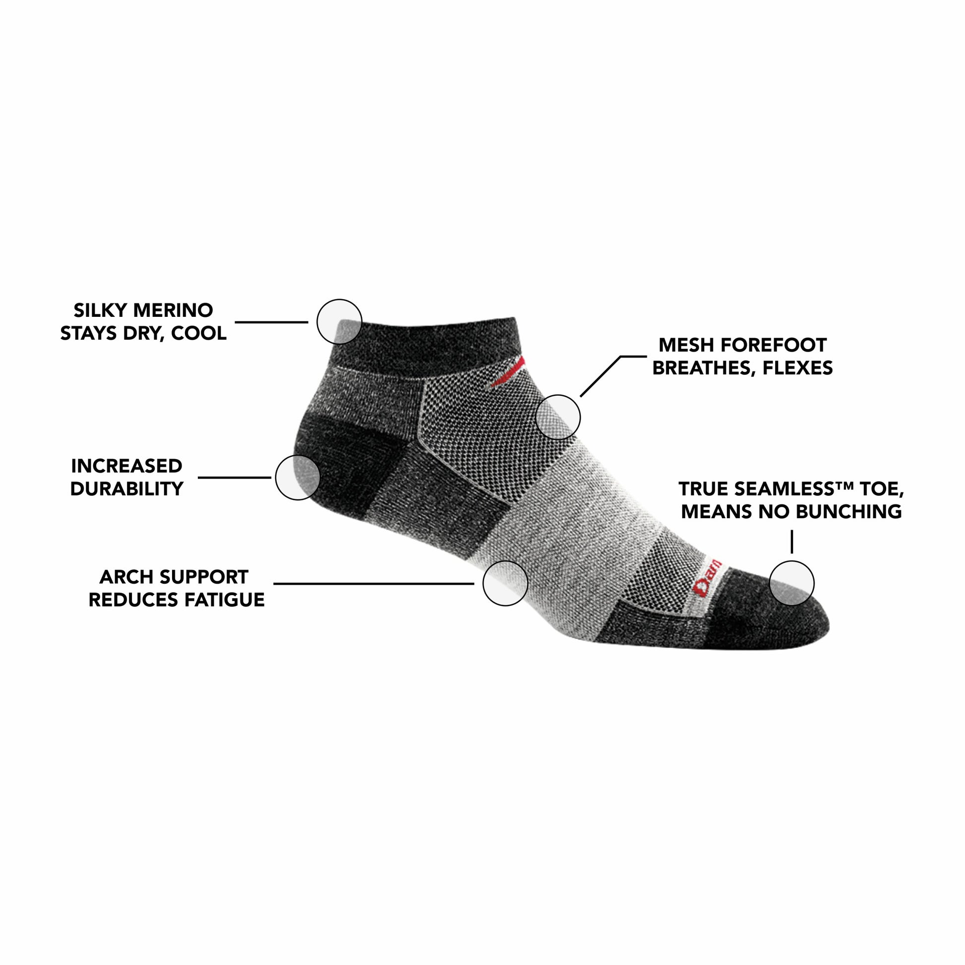 Men's 1437 No Show Lightweight Running Socks | Darn Tough