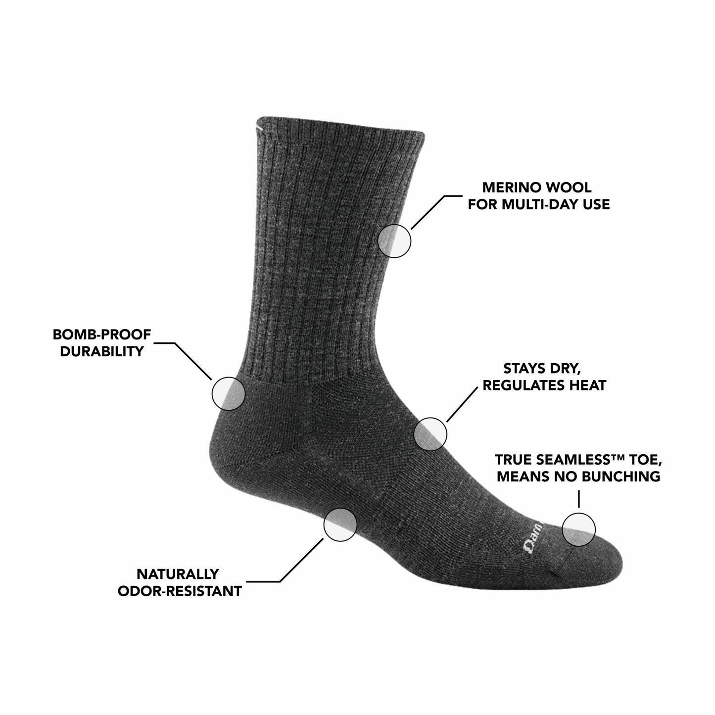 Men's The Standard Crew Lightweight Lifestyle Socks | Darn Tough