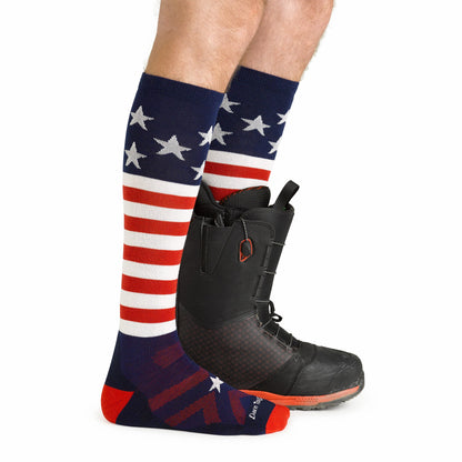 Men's Captain Stripe Over-the-Calf Midweight Ski & Snowboard Socks | Darn Tough