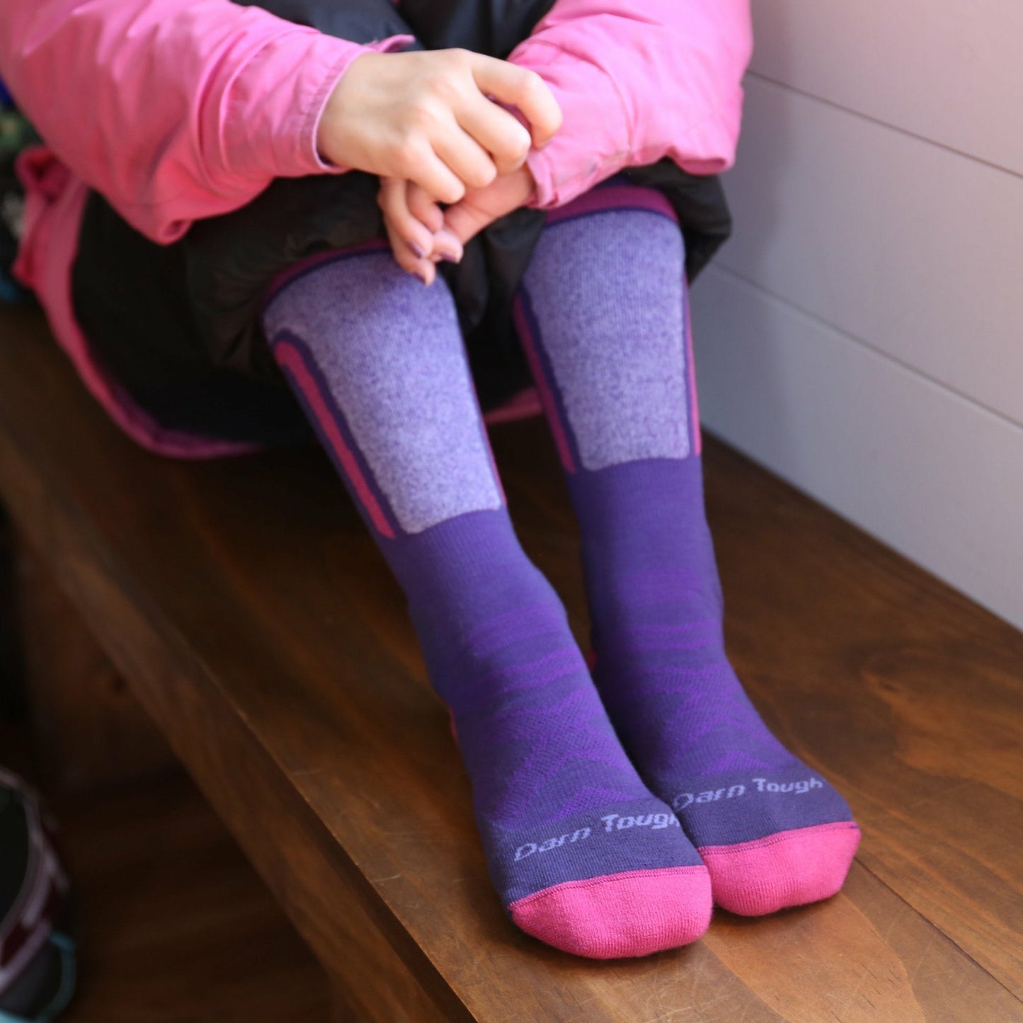Kids T-Bar Over-the-Calf Midweight Ski & Snowboard Socks | Darn Tough