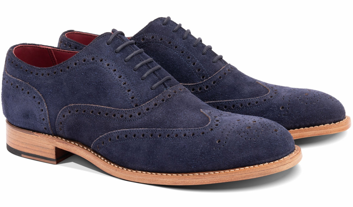 Brando 2 - Navy Suede Cola Punch | Barker Shoes