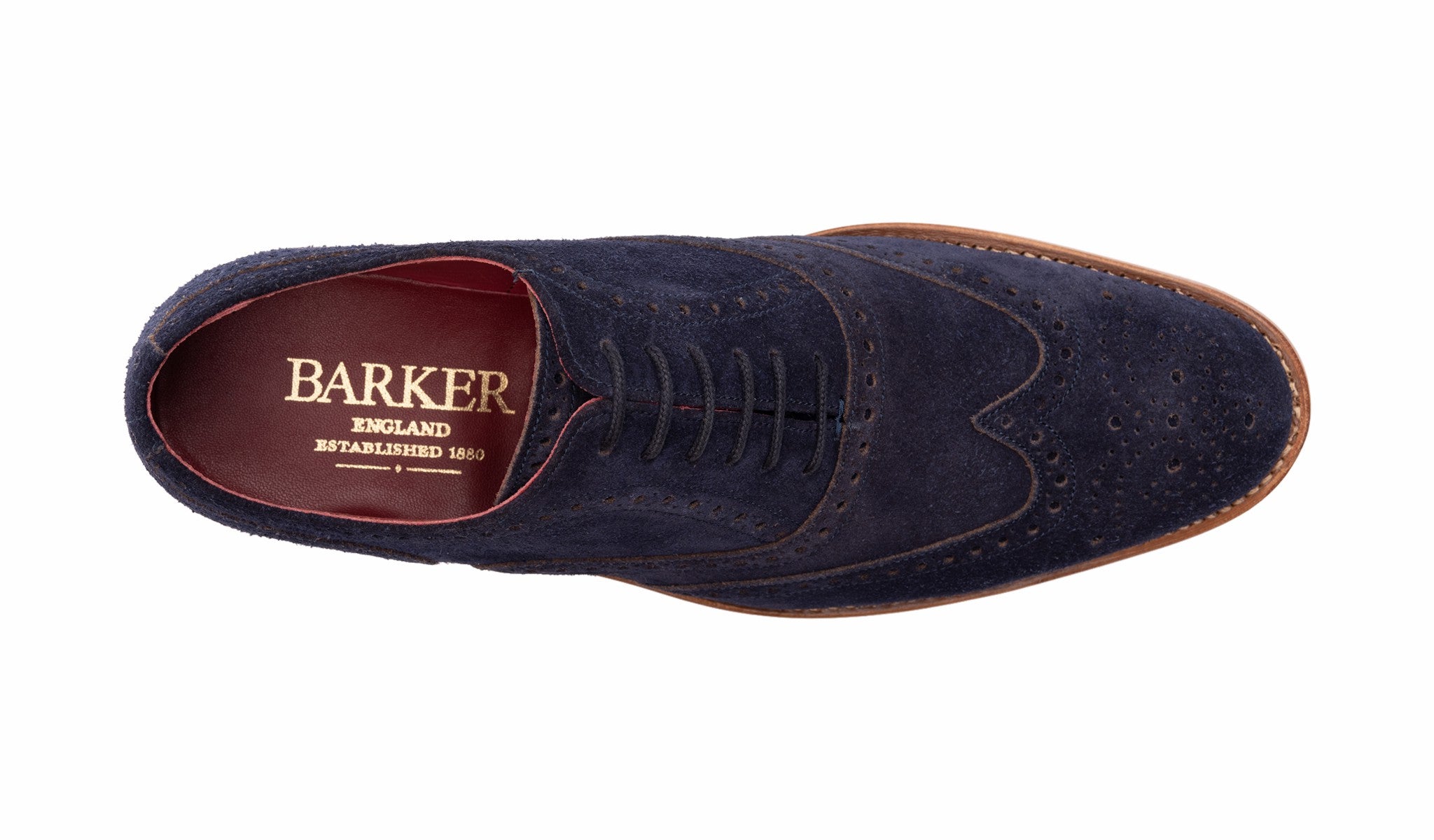 Brando 2 - Navy Suede Cola Punch | Barker Shoes