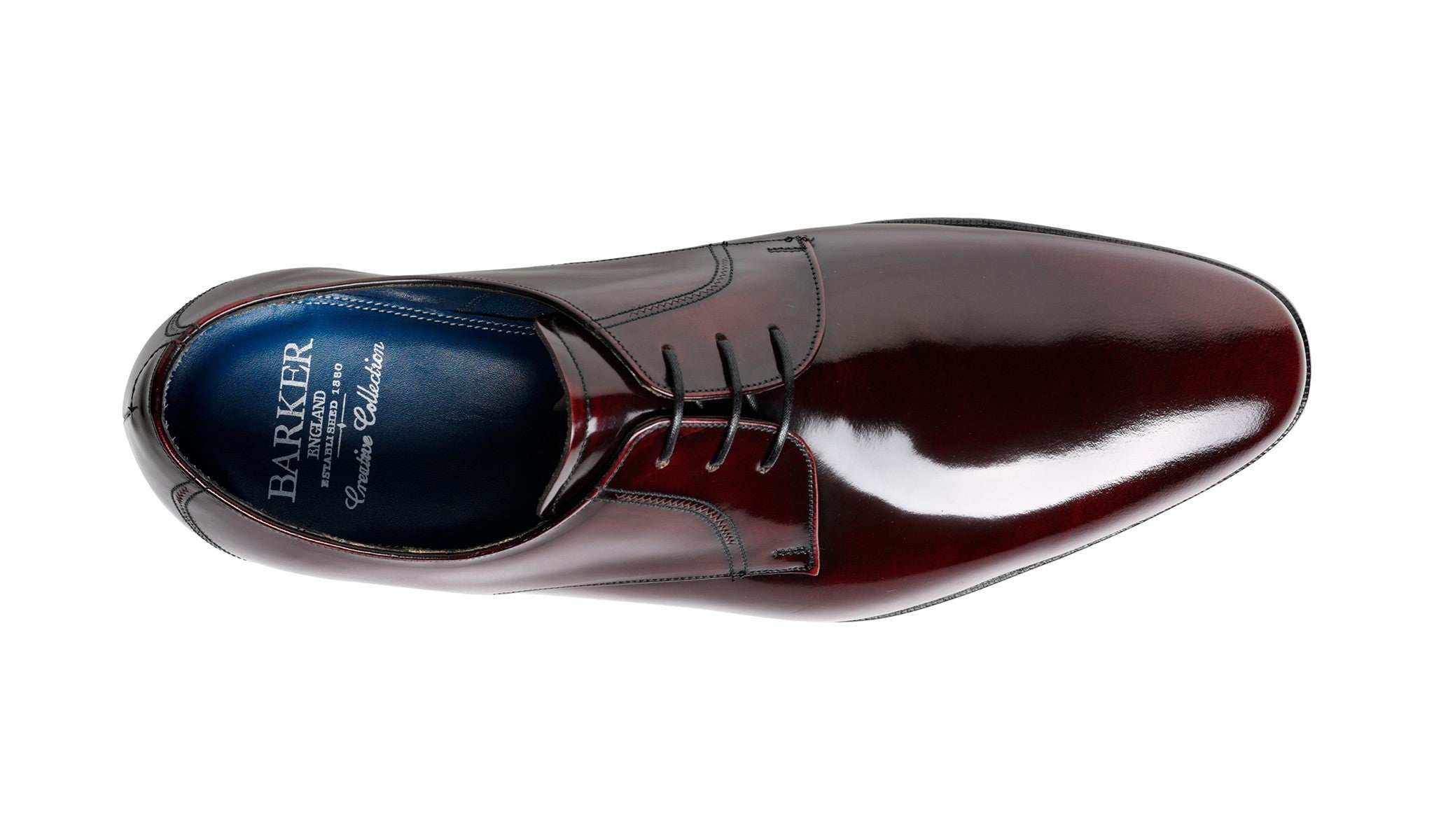 Rutherford - Burgundy Hi-Shine Derby | Barker Shoes
