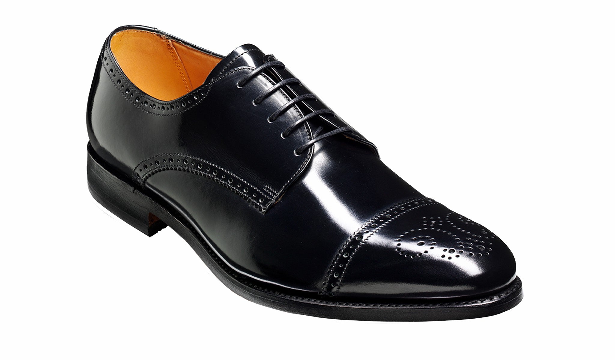 Perth - Black Hi-Shine Derby Shoe | Barker Shoes