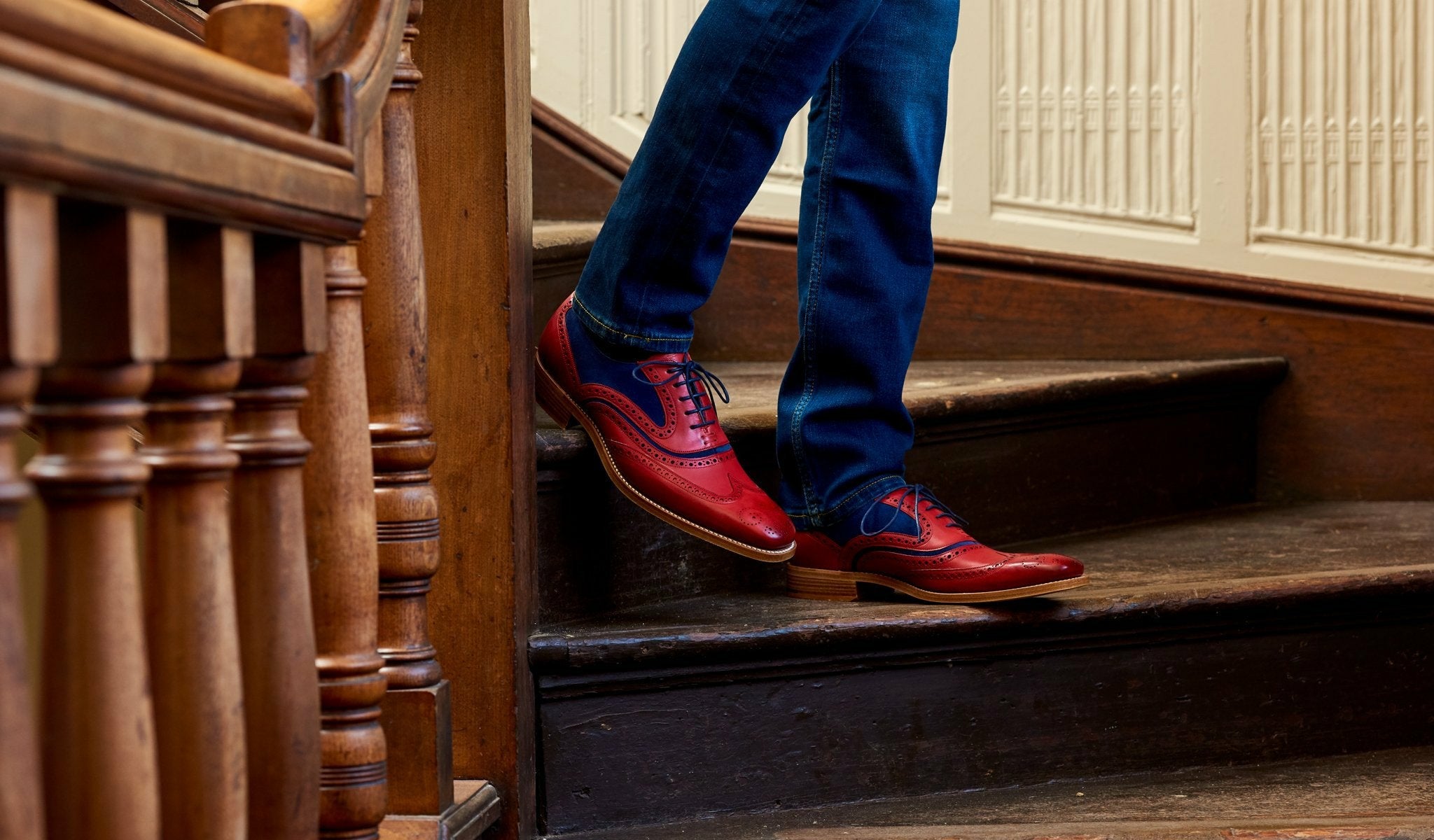 McClean - Cedar Calf / Blue Suede | Barker Shoes