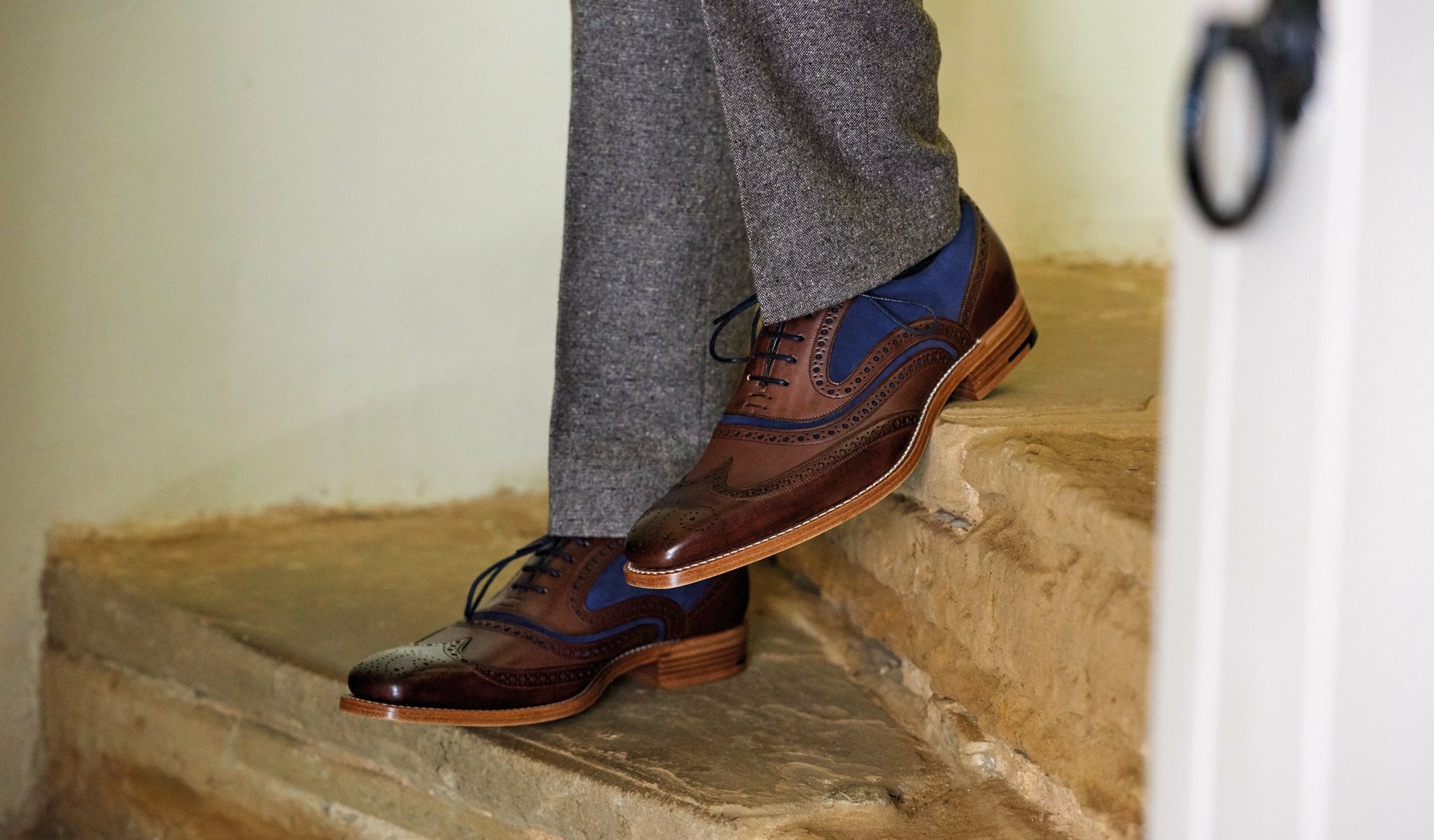 McClean - Cedar Calf / Blue Suede | Barker Shoes
