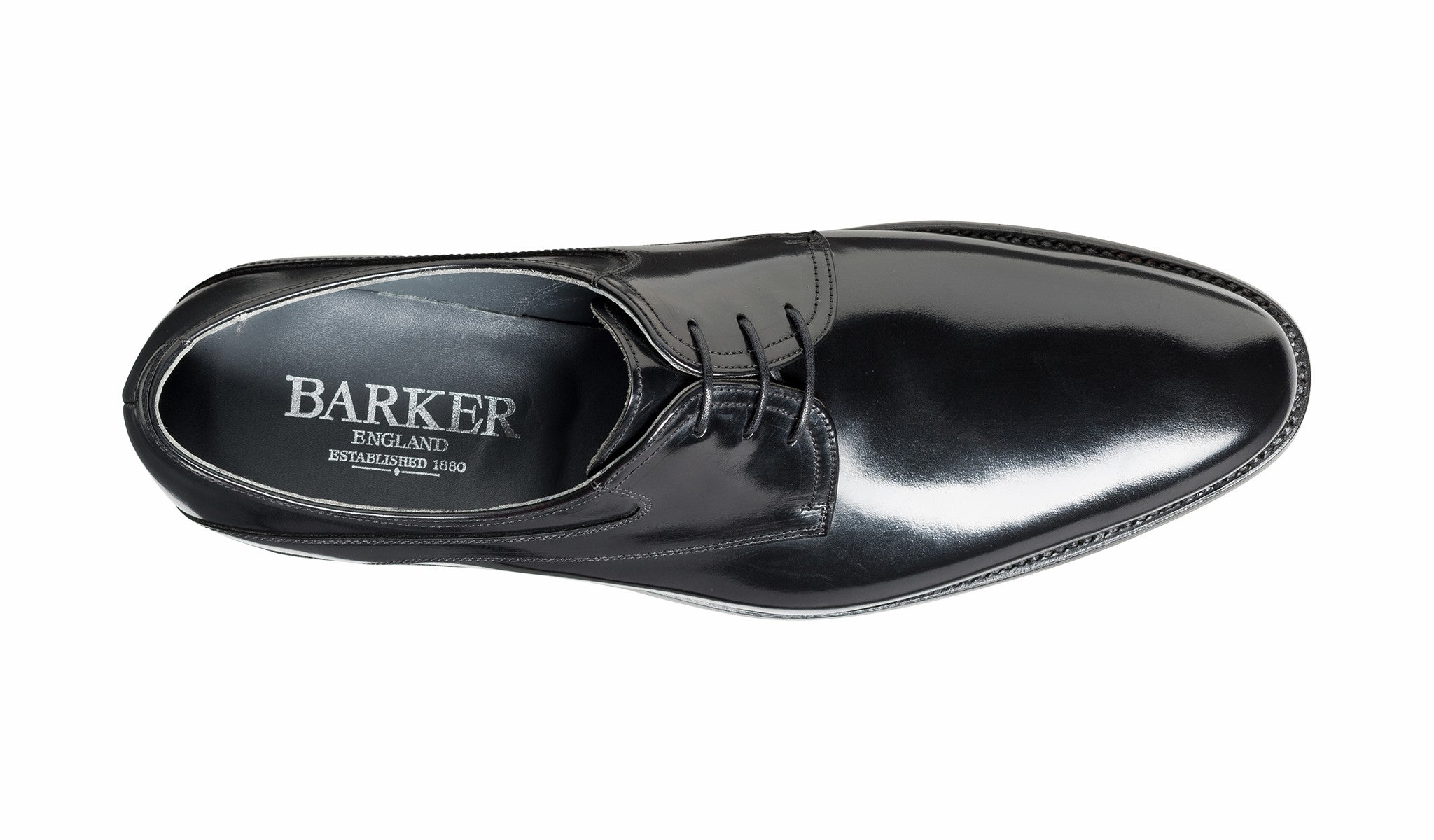 Wickham - Black Hi-Shine Derby | Barker Shoes