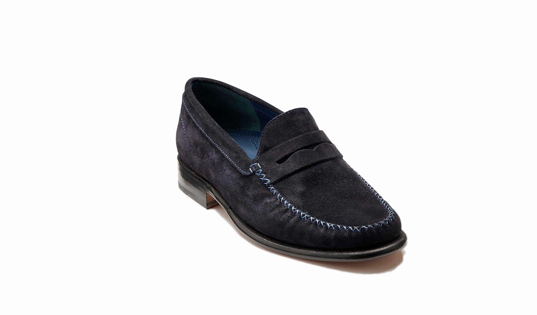 William - Dark Navy Suede Loafer | Barker Shoes