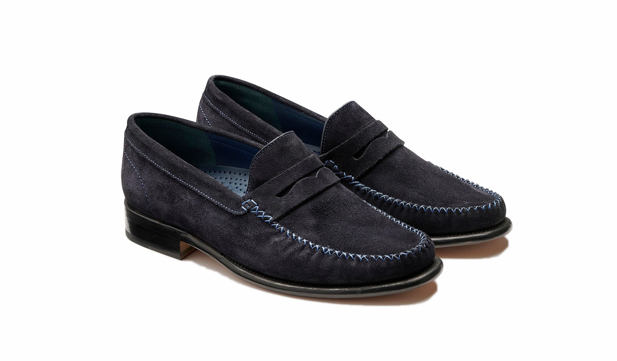 William - Dark Navy Suede Loafer | Barker Shoes