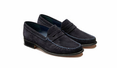 William - Dark Navy Suede Loafer | Barker Shoes
