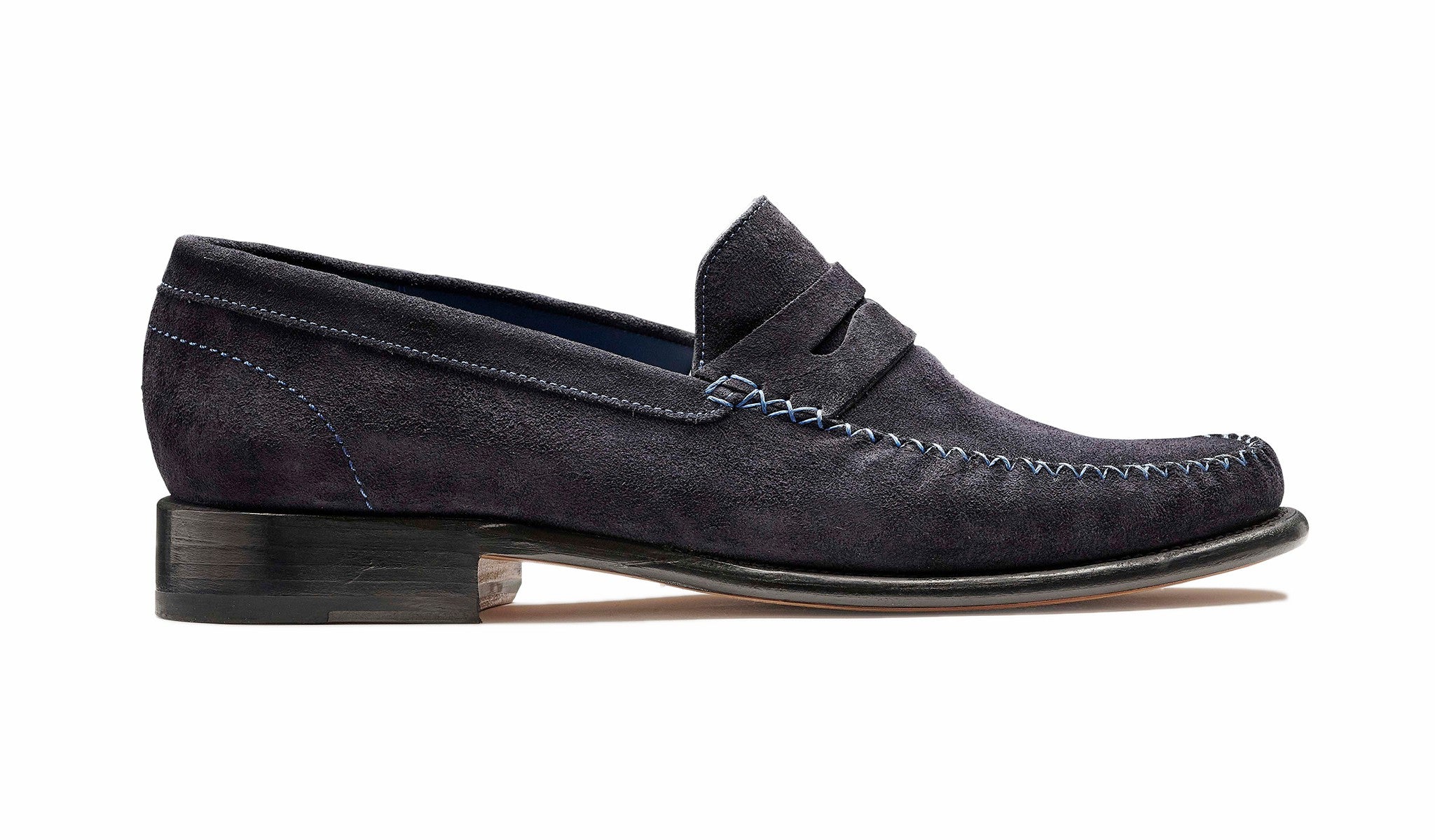 William - Dark Navy Suede Loafer | Barker Shoes