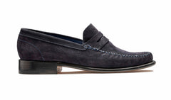 William - Dark Navy Suede Loafer | Barker Shoes