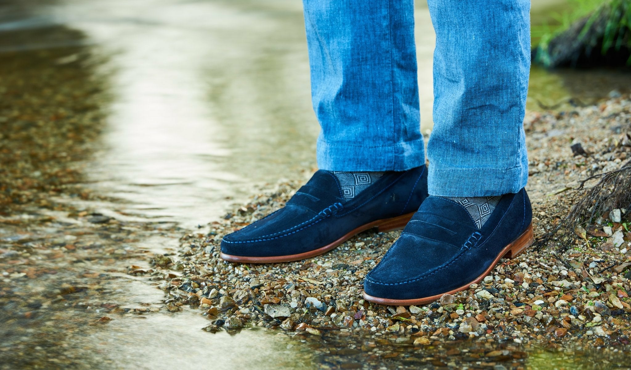 William - Dark Navy Suede Loafer | Barker Shoes