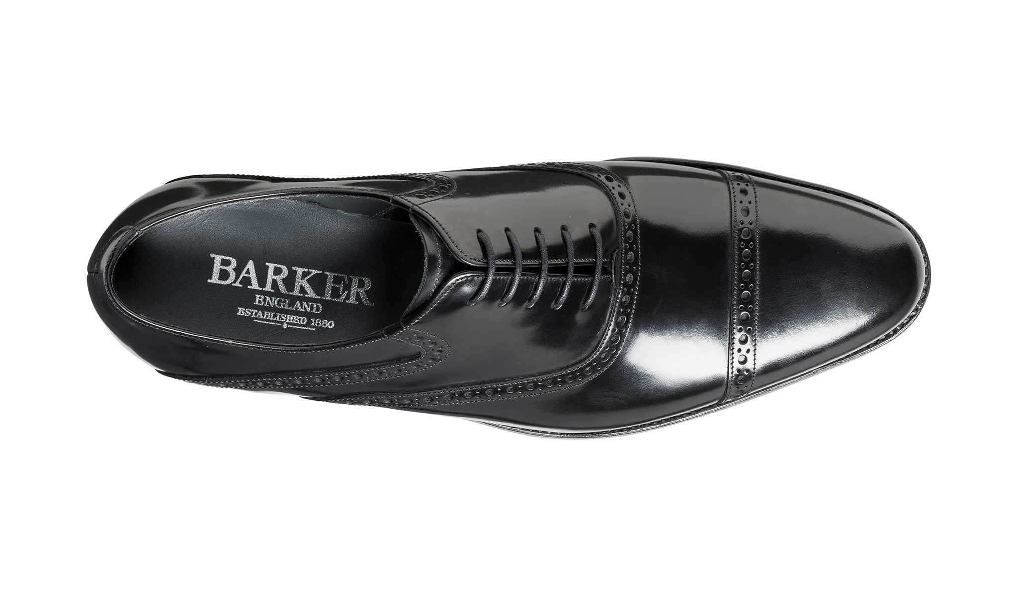Wilton - Black Hi-Shine Oxford | Barker Shoes