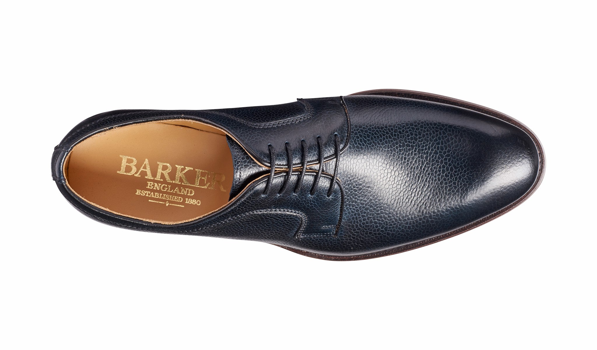Skye - Navy Grain Derby | Barker Shoes