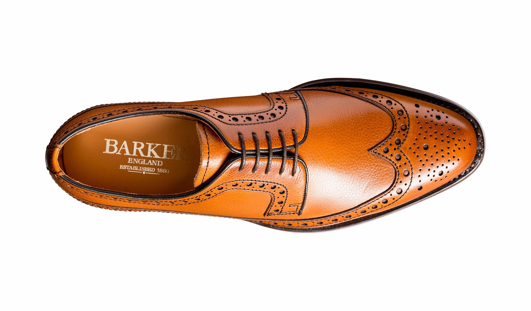 Calvay - Cedar Grain Mens Longwing Brogue Shoe | Barker Shoes