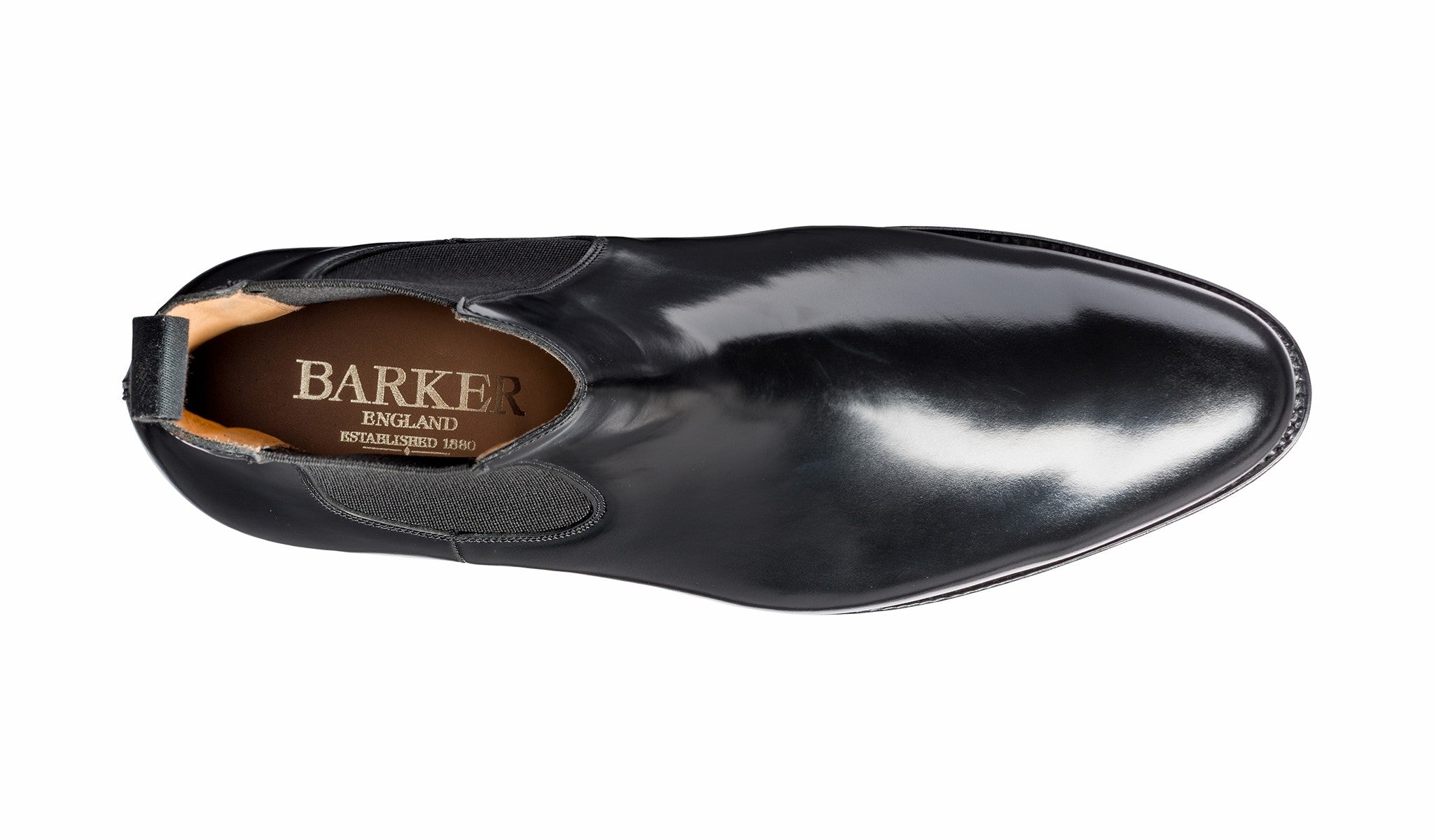 Bedale - Black Hi-Shine Chelsea Boot | Barker Shoes