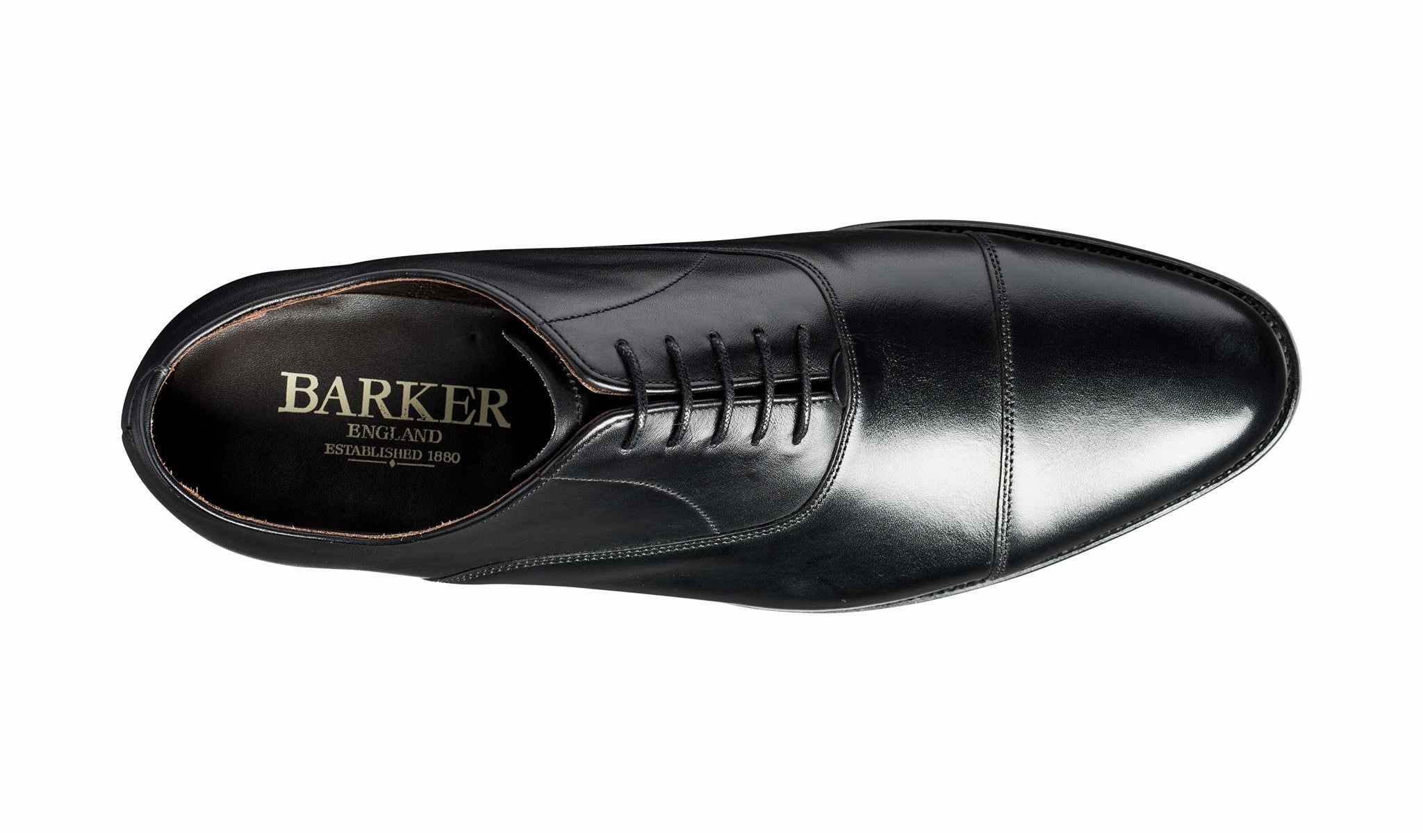 Duxford - Black Calf - Toe Cap Oxford Shoe | Barker Shoes