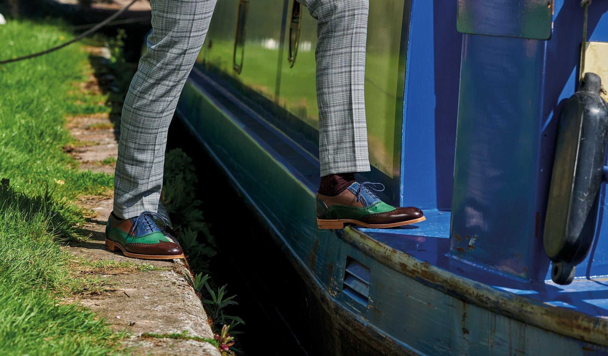Valiant Multi - Red / Grey / Purple Hand Painted | Barker Shoes