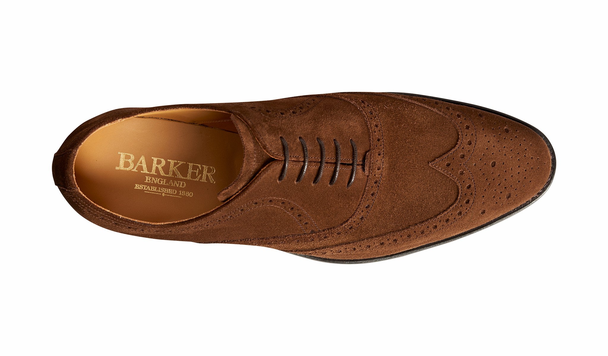 Hampstead - Castagnia Suede Oxford Brogue Shoe | Barker Shoes