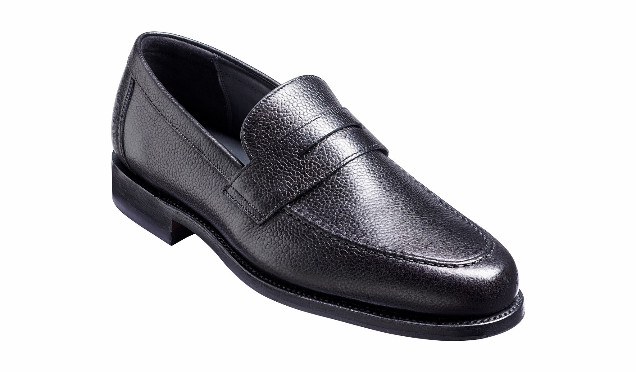 Jevington - Black Grain Loafer Shoe | Barker Shoes