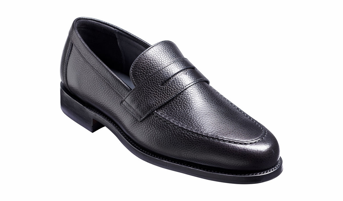 Jevington - Black Grain Loafer Shoe | Barker Shoes