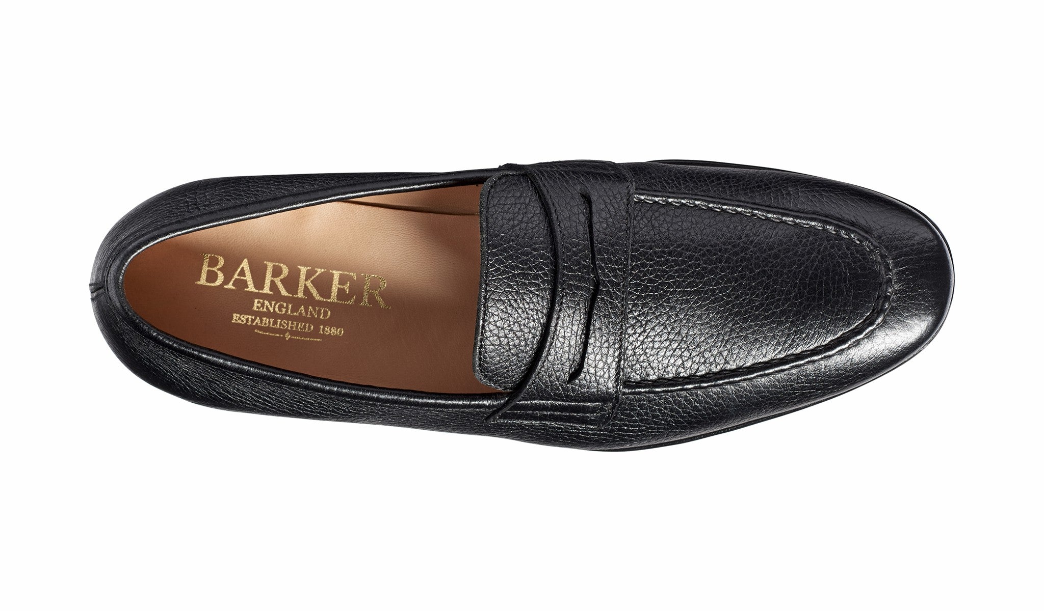 Ledley - Black Deerskin Loafer | Barker Shoes