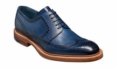 Bailey - Navy Hand Painted - Wingtip Derby Shoe | Barker Shoes