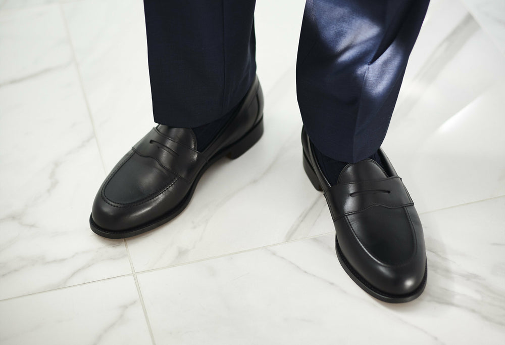 Portsmouth - Black Calf Penny Loafer | Barker Shoes