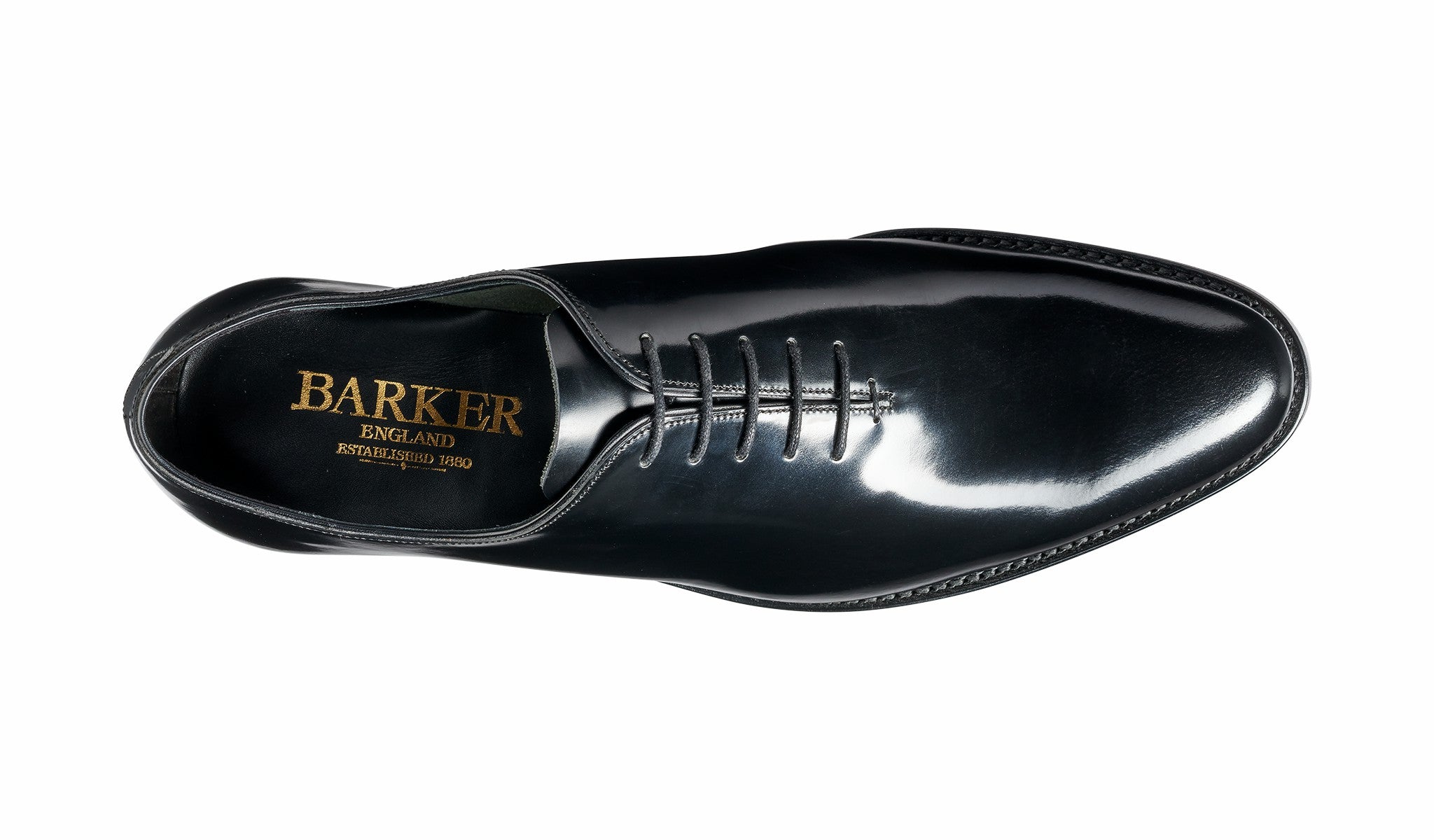 Nelson - Black Hi Shine Oxford Shoe | Barker Shoes