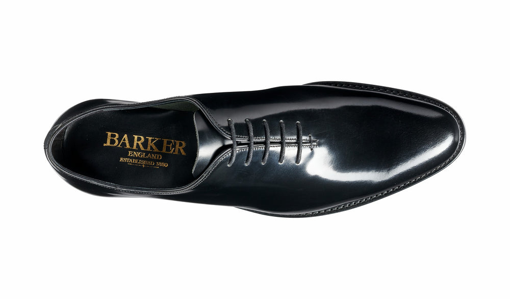 Nelson - Black Hi Shine Oxford Shoe | Barker Shoes