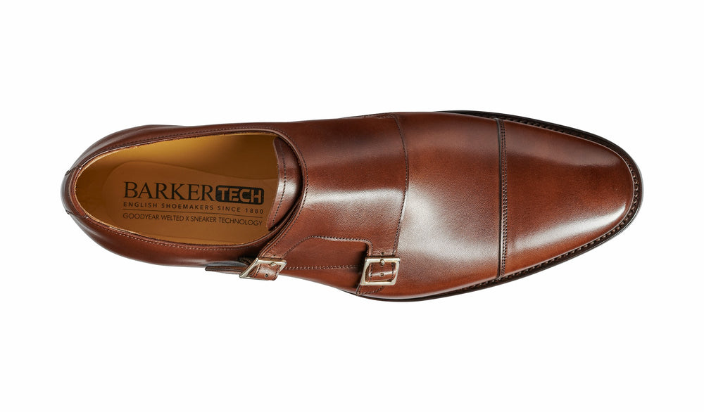 Edison - Dark Walnut Calf Monk Strap | Barker Shoes